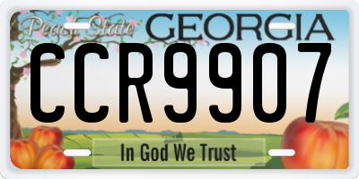 GA license plate CCR9907