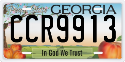 GA license plate CCR9913
