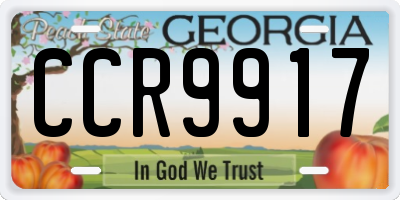 GA license plate CCR9917