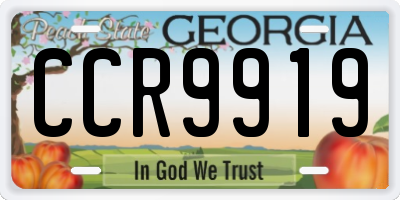 GA license plate CCR9919