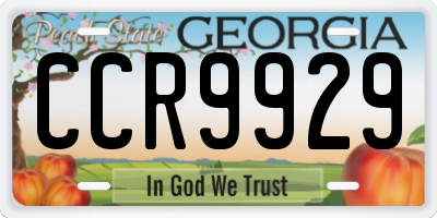 GA license plate CCR9929