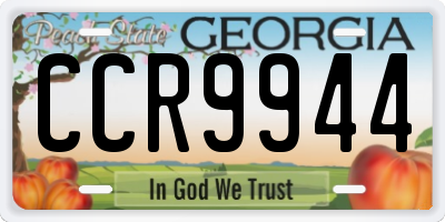 GA license plate CCR9944