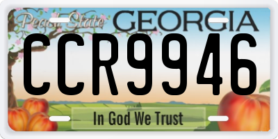 GA license plate CCR9946