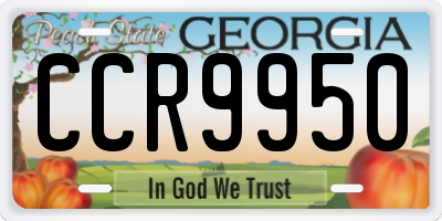 GA license plate CCR9950