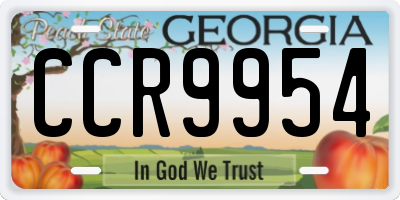 GA license plate CCR9954