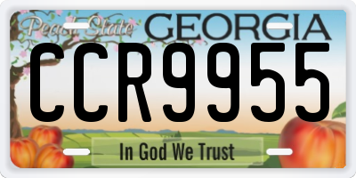 GA license plate CCR9955
