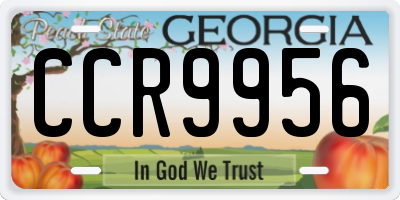 GA license plate CCR9956