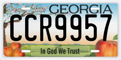 GA license plate CCR9957