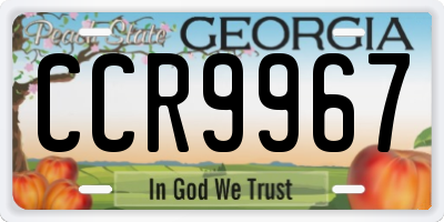 GA license plate CCR9967