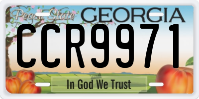 GA license plate CCR9971