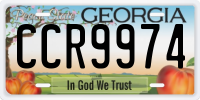 GA license plate CCR9974