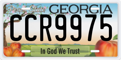 GA license plate CCR9975