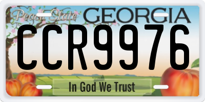 GA license plate CCR9976