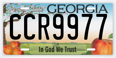 GA license plate CCR9977