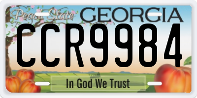 GA license plate CCR9984
