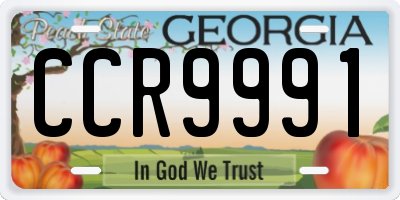 GA license plate CCR9991