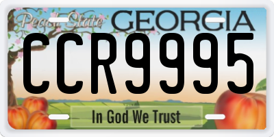 GA license plate CCR9995