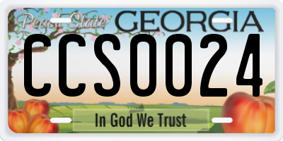 GA license plate CCS0024