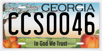 GA license plate CCS0046