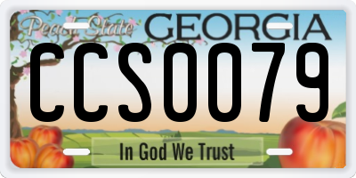GA license plate CCS0079