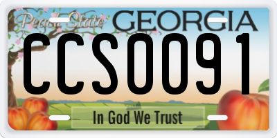 GA license plate CCS0091