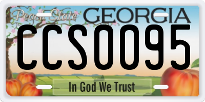 GA license plate CCS0095