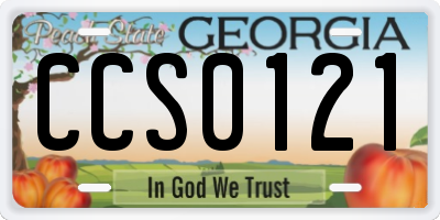 GA license plate CCS0121