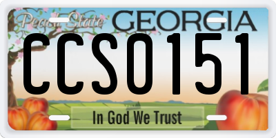GA license plate CCS0151