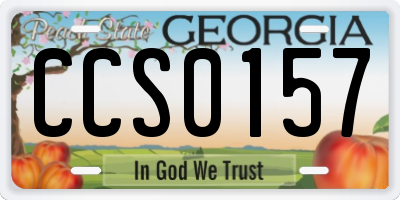 GA license plate CCS0157