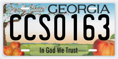 GA license plate CCS0163