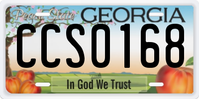 GA license plate CCS0168