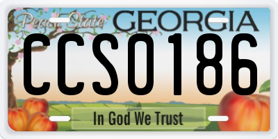 GA license plate CCS0186