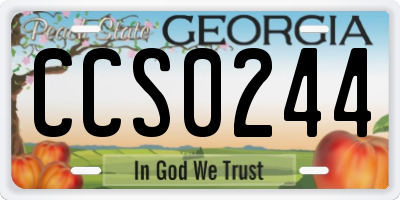GA license plate CCS0244