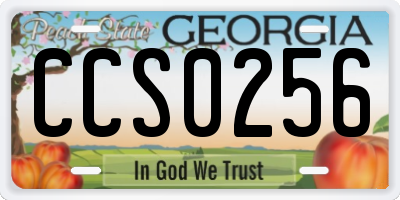 GA license plate CCS0256