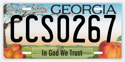 GA license plate CCS0267