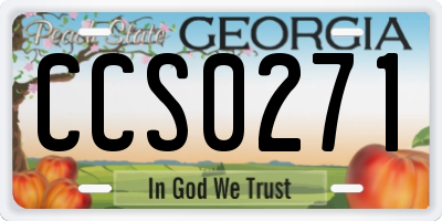 GA license plate CCS0271