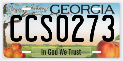 GA license plate CCS0273