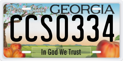 GA license plate CCS0334
