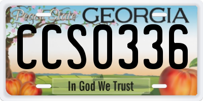 GA license plate CCS0336