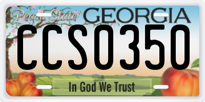 GA license plate CCS0350