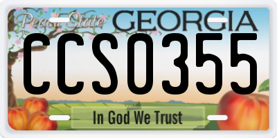 GA license plate CCS0355