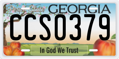 GA license plate CCS0379