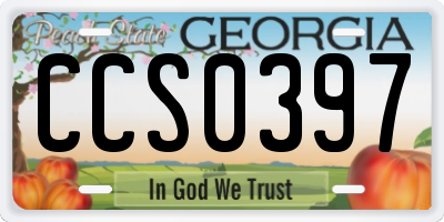 GA license plate CCS0397