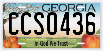 GA license plate CCS0436