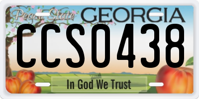 GA license plate CCS0438