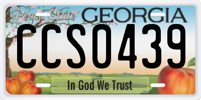 GA license plate CCS0439