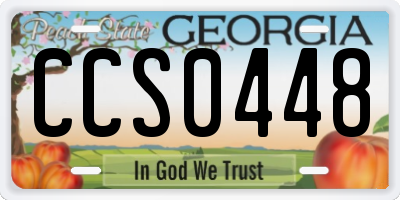 GA license plate CCS0448