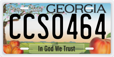 GA license plate CCS0464