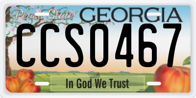 GA license plate CCS0467