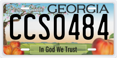 GA license plate CCS0484